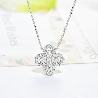 [Clover-Jewelry]LOOP NECKLACE FULL MOTIF DIAMOND 16MM MULTIPLE COLORS