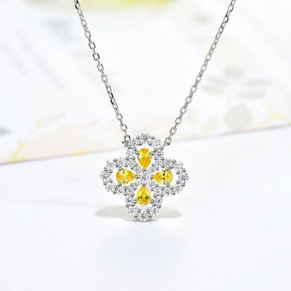 [Clover-Jewelry]LOOP NECKLACE FULL MOTIF DIAMOND 16MM MULTIPLE COLORS