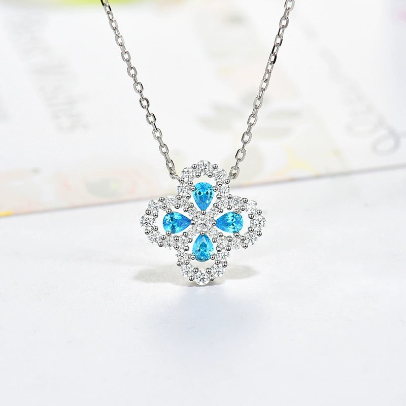 [Clover-Jewelry]LOOP NECKLACE FULL MOTIF DIAMOND 16MM MULTIPLE COLORS