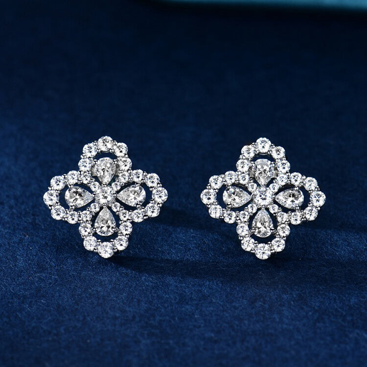 [Clover-Jewelry]LOOP EARRINGS FULL MOTIF DIAMOND 16MM