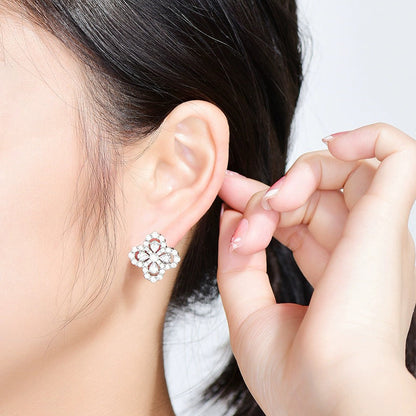 [Clover-Jewelry]LOOP EARRINGS FULL MOTIF DIAMOND 16MM