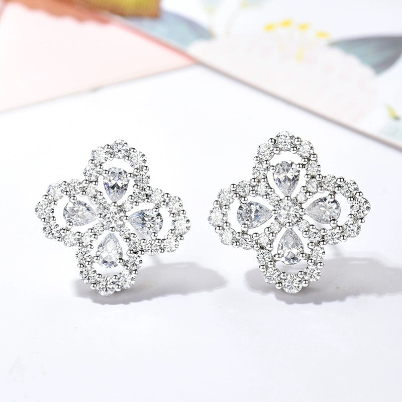 [Clover-Jewelry]LOOP EARRINGS FULL MOTIF DIAMOND 16MM