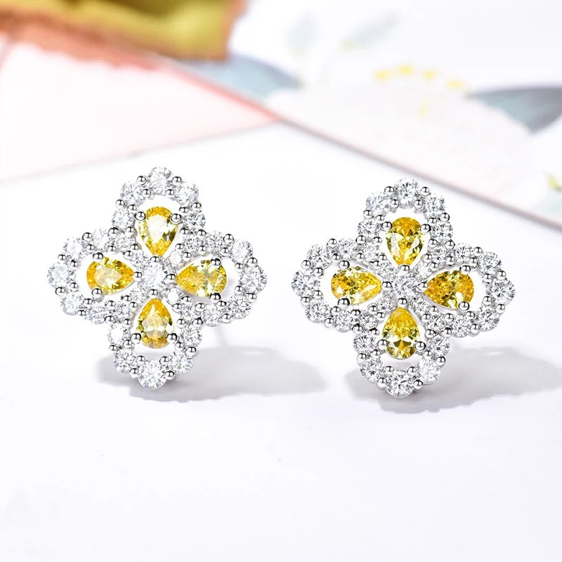 [Clover-Jewelry]LOOP EARRINGS FULL MOTIF DIAMOND 16MM