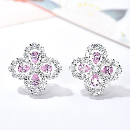 [Clover-Jewelry]LOOP EARRINGS FULL MOTIF DIAMOND 16MM