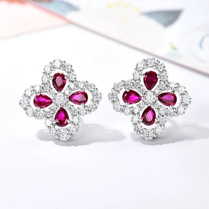 [Clover-Jewelry]LOOP EARRINGS FULL MOTIF DIAMOND 16MM