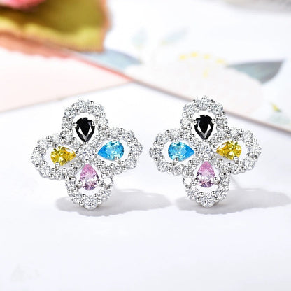 [Clover-Jewelry]LOOP EARRINGS FULL MOTIF DIAMOND 16MM