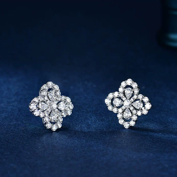 [Clover-Jewelry]LOOP EARRINGS FULL MOTIF DIAMOND 16MM