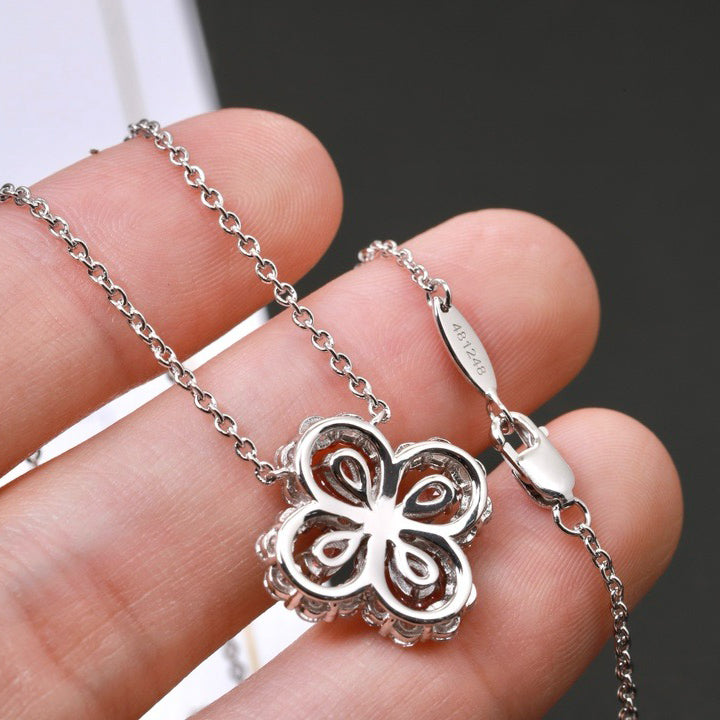 [Clover-Jewelry]LOOP NECKLACE FULL MOTIF DIAMOND 16MM MULTIPLE COLORS