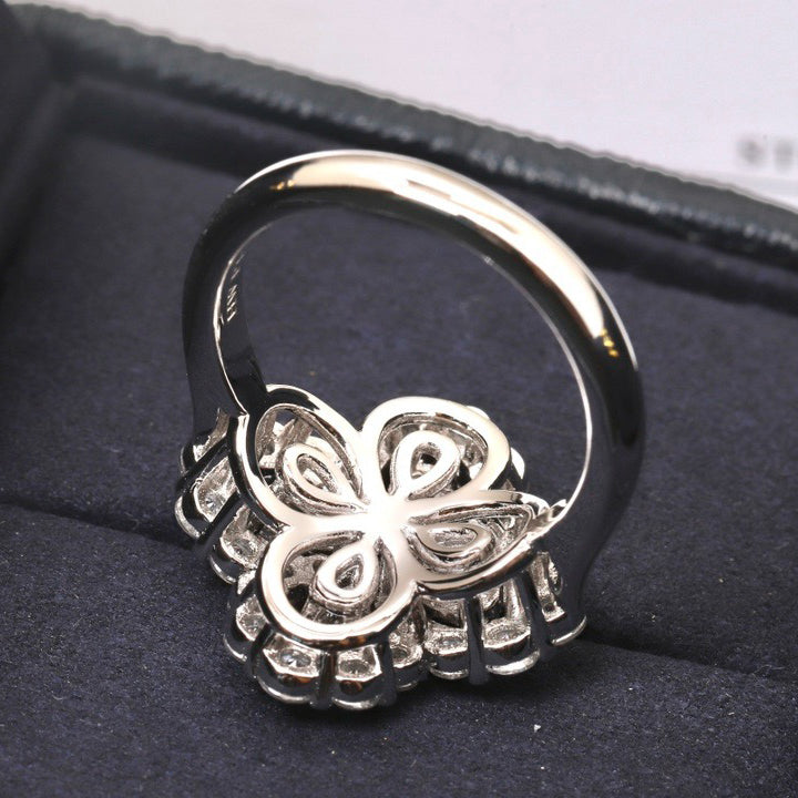 [Clover-Jewelry]LOOP RING FULL MOTIF DIAMOND 16MM SILVE