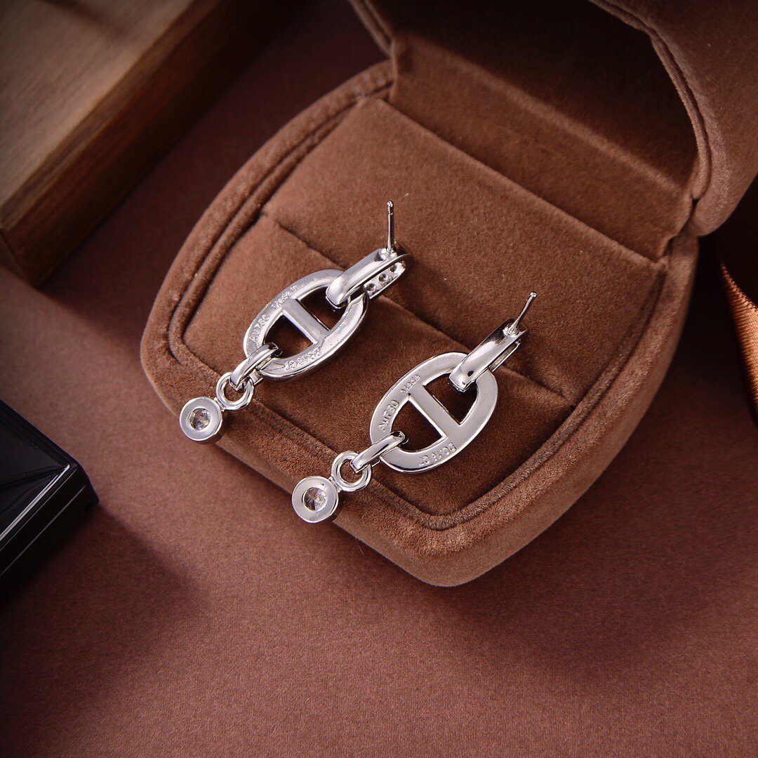 [Clover-Jewelry]HM CHAINE DIAMOND EARRINGS