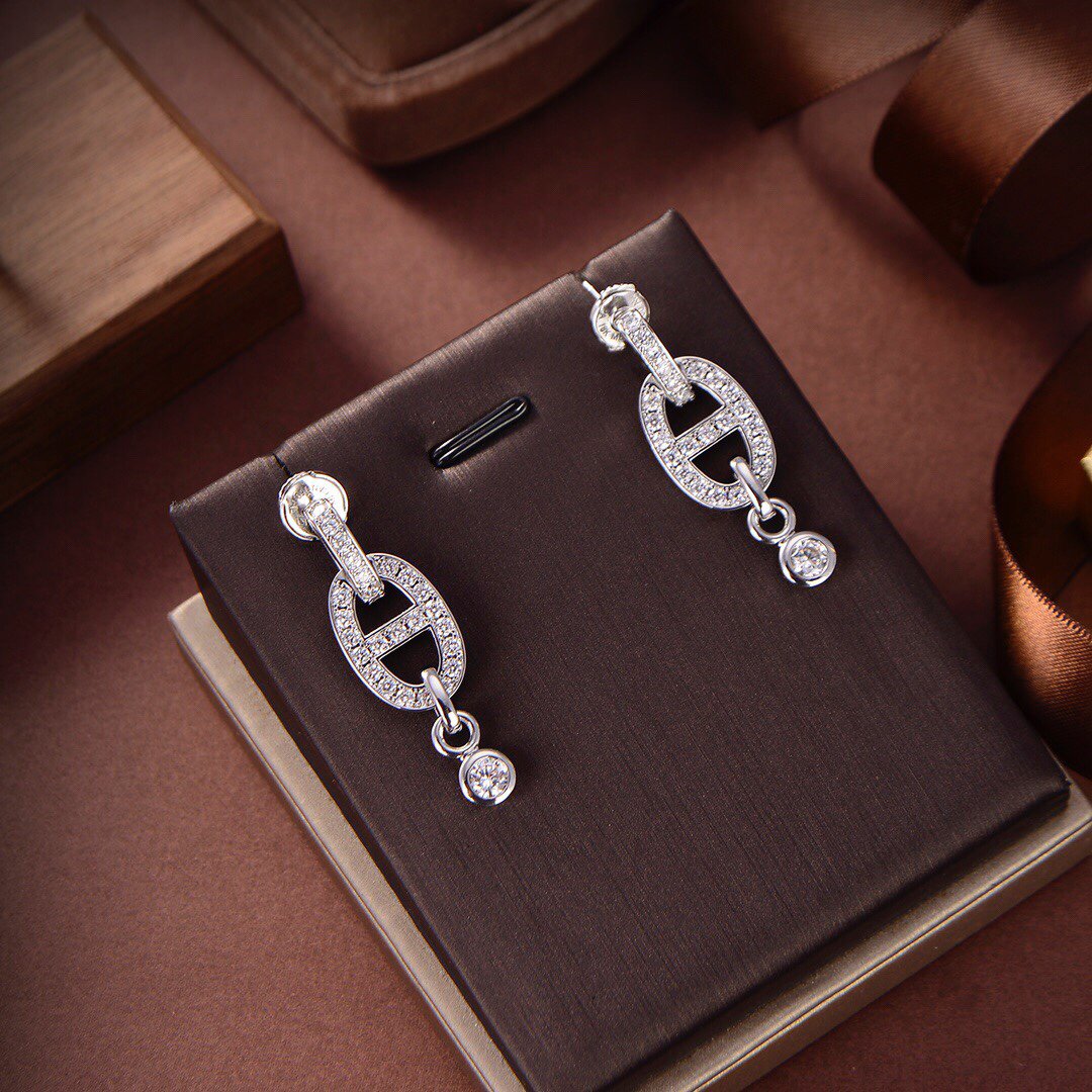 [Clover-Jewelry]HM CHAINE DIAMOND EARRINGS