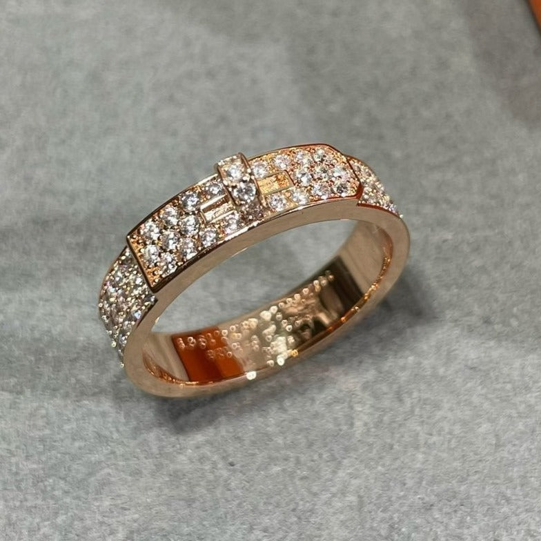 [Clover-Jewelry]KELLY PINK GOLD DIAMOND RING