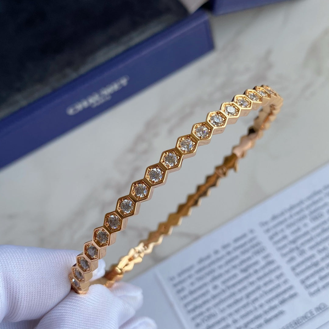 [Clover-Jewelry]BEE LOVE GOLD BRACELET FULL DIAMOND