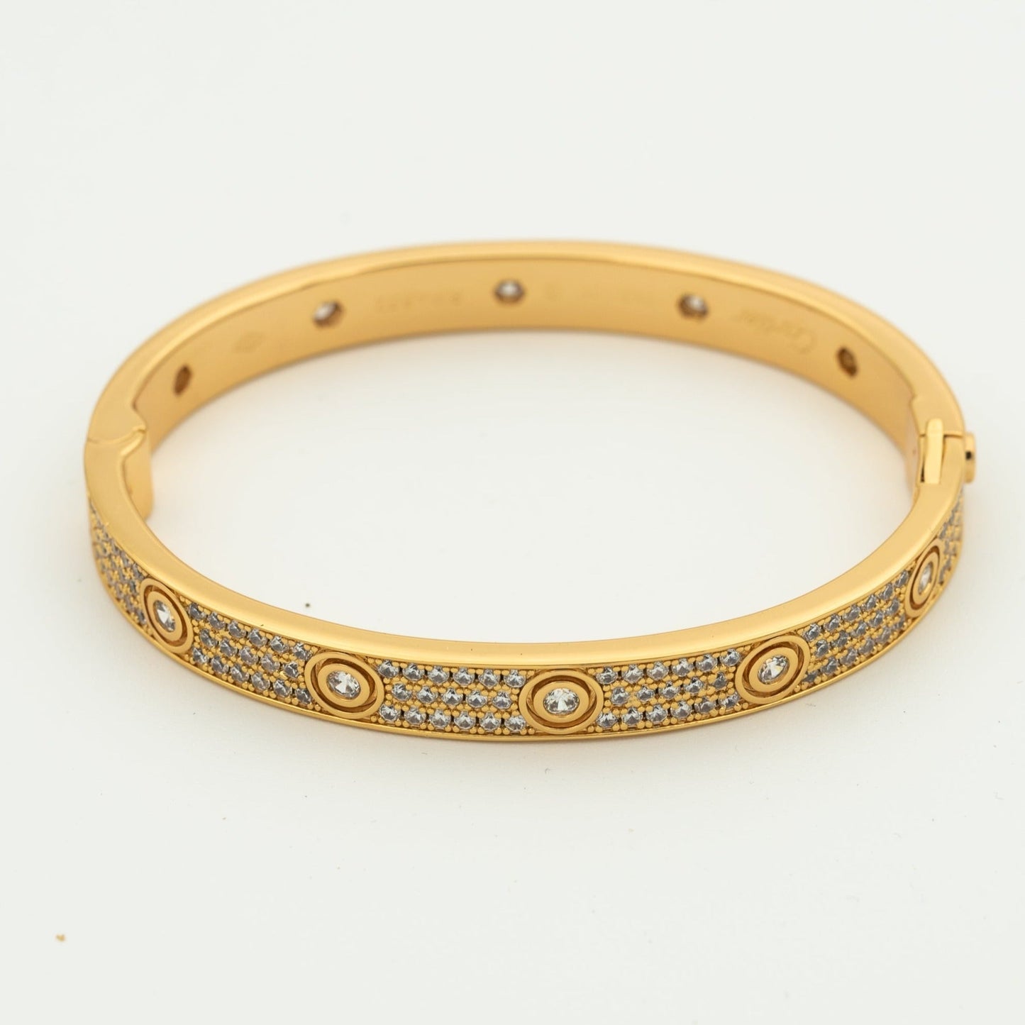 [Clover-Jewelry]LOVE BRACELET 6.1MM DIAMOND-PAVED 10 BIG DIAMONDS