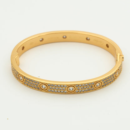 [Clover-Jewelry]LOVE BRACELET 6.1MM DIAMOND-PAVED 10 BIG DIAMONDS