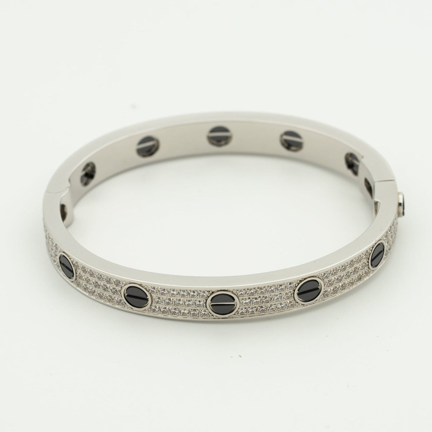 [Clover-Jewelry]LOVE BRACELET 6.1MM DIAMOND-PAVED CERAMIC