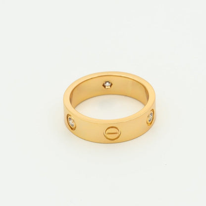 [Clover-Jewelry]LOVE RING 5.5MM 3 DIAMONDS PINK GOLD