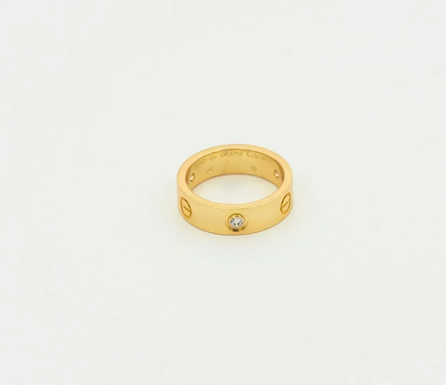 [Clover-Jewelry]LOVE RING 5.5MM 3 DIAMONDS GOLD