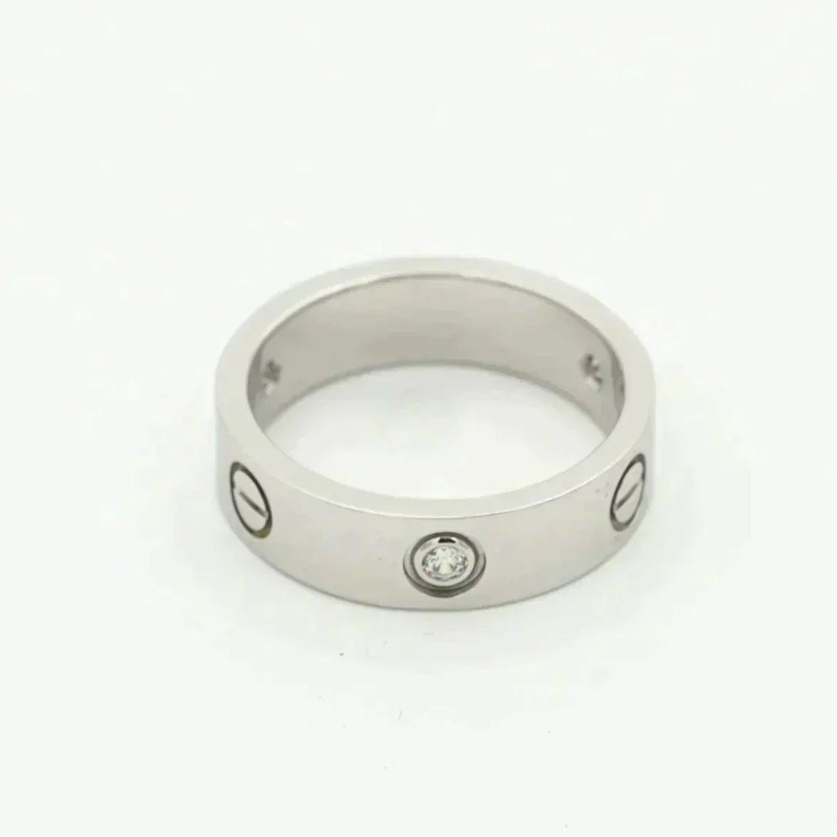 [Clover-Jewelry]LOVE RING 5.5MM 3 DIAMONDS SILVER