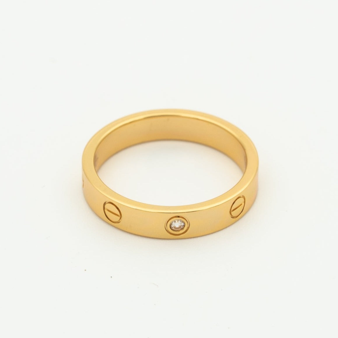 [Clover-Jewelry]LOVE RING 4MM 1 DIAMOND PINK GOLD