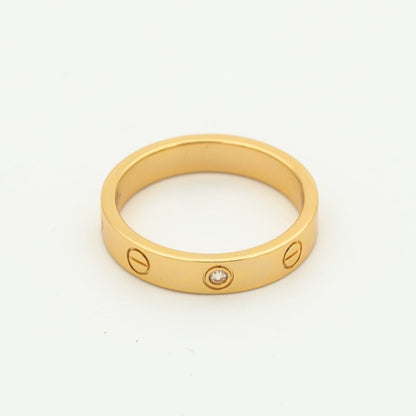 [Clover-Jewelry]LOVE RING 4MM 1 DIAMOND PINK GOLD