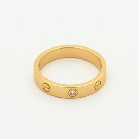 [Clover-Jewelry]LOVE RING 4MM 1 DIAMOND PINK GOLD