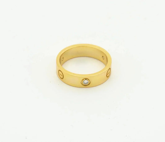 [Clover-Jewelry]LOVE RING 4MM 1 DIAMOND GOLD