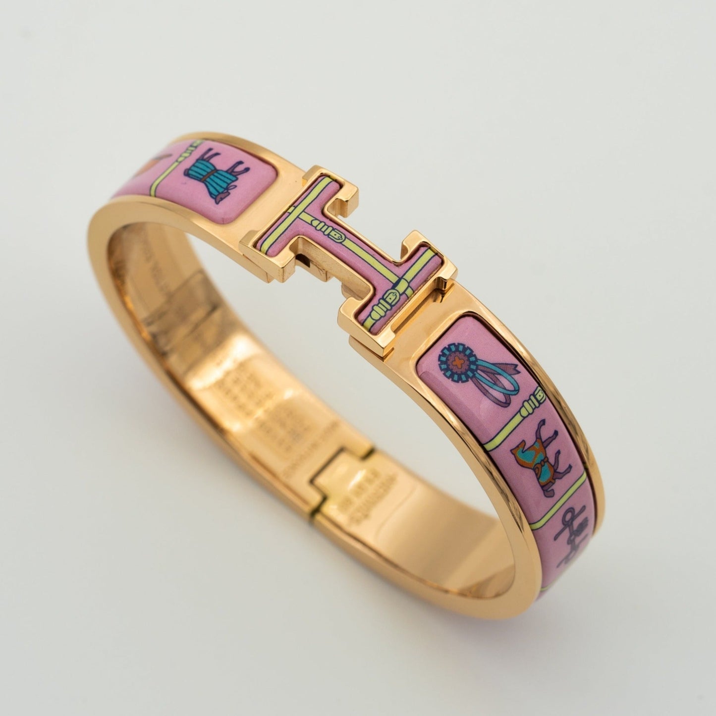 [Clover-Jewelry]H PINK GOLD BRACELET PINK CERAMIC