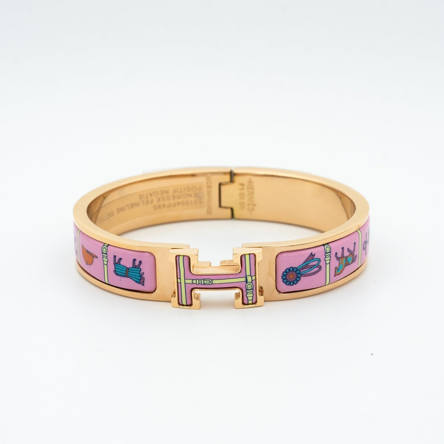 [Clover-Jewelry]H PINK GOLD BRACELET PINK CERAMIC