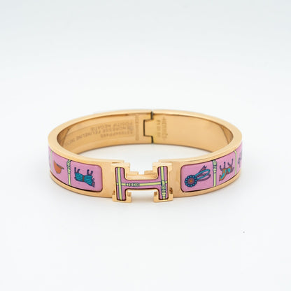 [Clover-Jewelry]H PINK GOLD BRACELET PINK CERAMIC