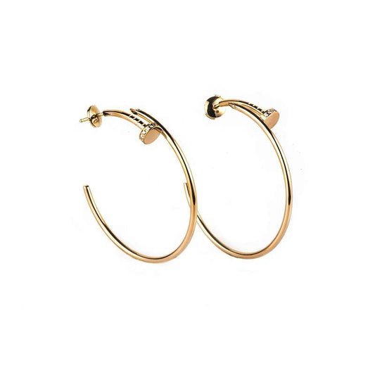 [Clover-Jewelry]JUSTE EARRINGS GOLD DIAMONDS 1.8MM