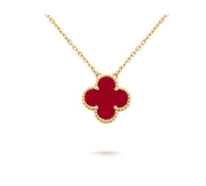 [Clover-Jewelry]CLOVER 15MM CARNELIAN SINGLE FLOWER NECKLACE