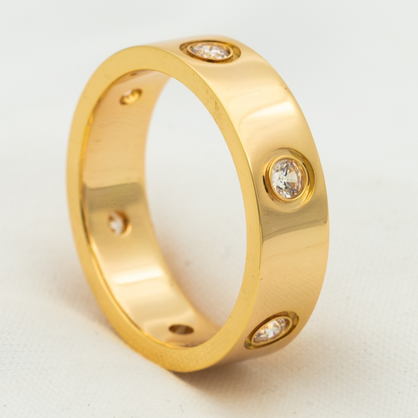 [Clover-Jewelry]LOVE RING 5.5MM 6 DIAMONDS PINK GOLD