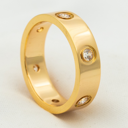 [Clover-Jewelry]LOVE RING 5.5MM 6 DIAMONDS PINK GOLD