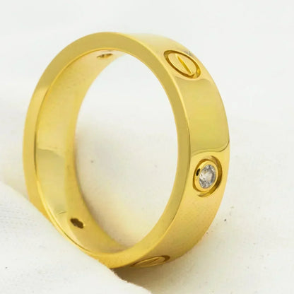 [Clover-Jewelry]LOVE RING 5.5MM 3 DIAMONDS GOLD