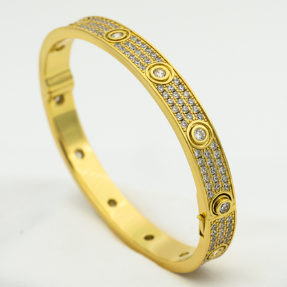 [Clover-Jewelry]LOVE BRACELET 6.1MM DIAMOND-PAVED 10 BIG DIAMONDS