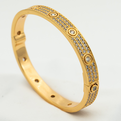 [Clover-Jewelry]LOVE BRACELET 6.1MM DIAMOND-PAVED 10 BIG DIAMONDS