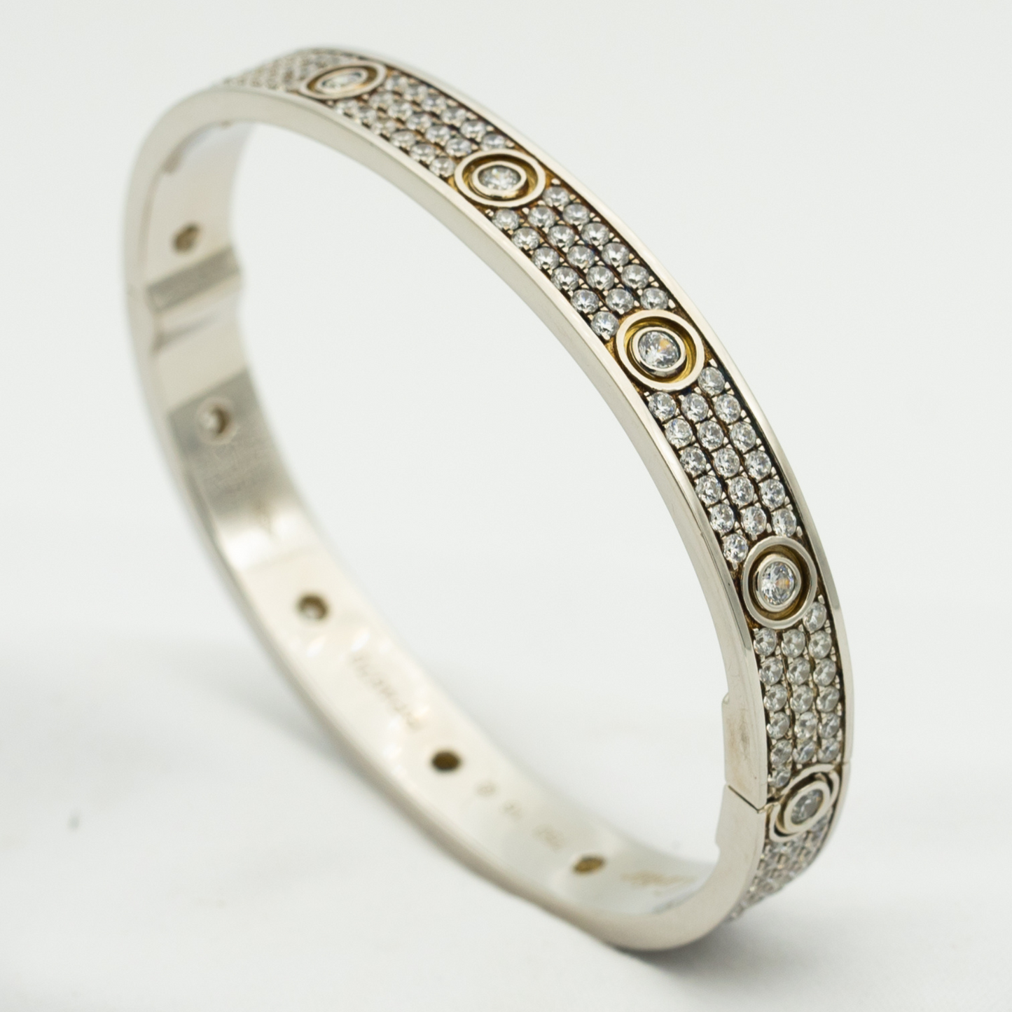 [Clover-Jewelry]LOVE BRACELET 6.1MM DIAMOND-PAVED 10 BIG DIAMONDS