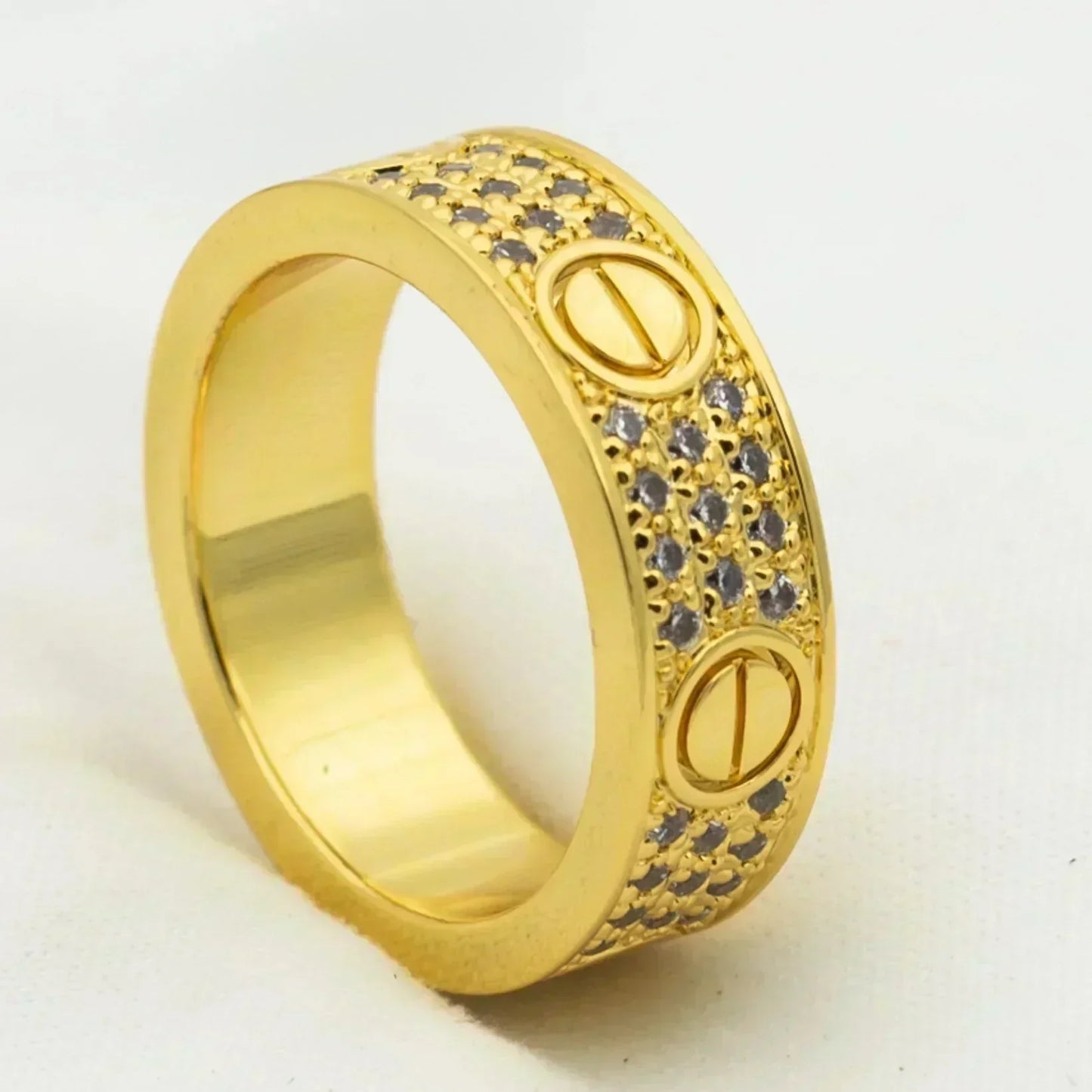 [Clover-Jewelry]LOVE RING 5.5MM DIAMONDS PAVED