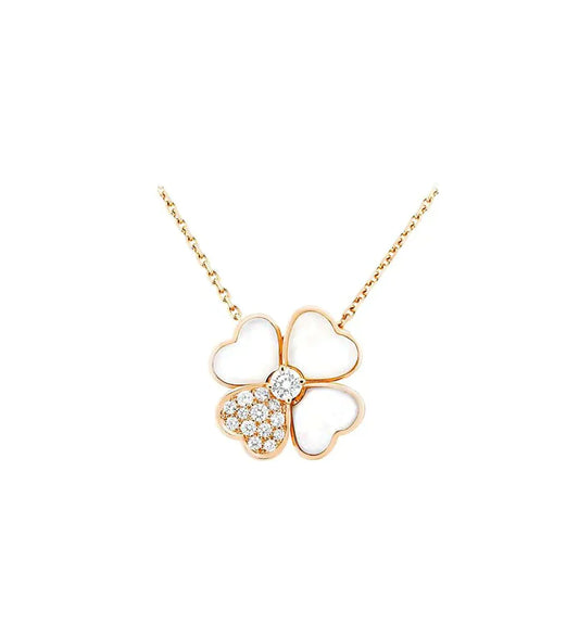 [Clover-Jewelry]CLOVER MOP DIAMOND ROSE GOLD NECKLACE