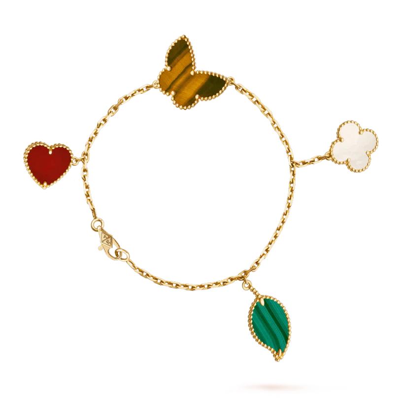 [Clover-Jewelry]LUCKY SPRING 5 MOTIF GOLD BRACELET