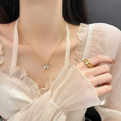 [Clover-Jewelry]FLOWER DIAMOND NECKLACE