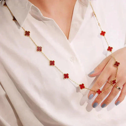 [Clover-Jewelry]CLOVER 20 MOTIFS CARNELIAN NECKLACE