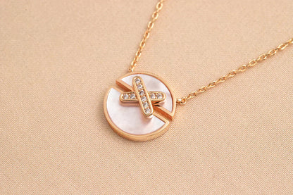 [Clover-Jewelry]JEUX DE ROSE GOLD DIAMOND NECKLACE