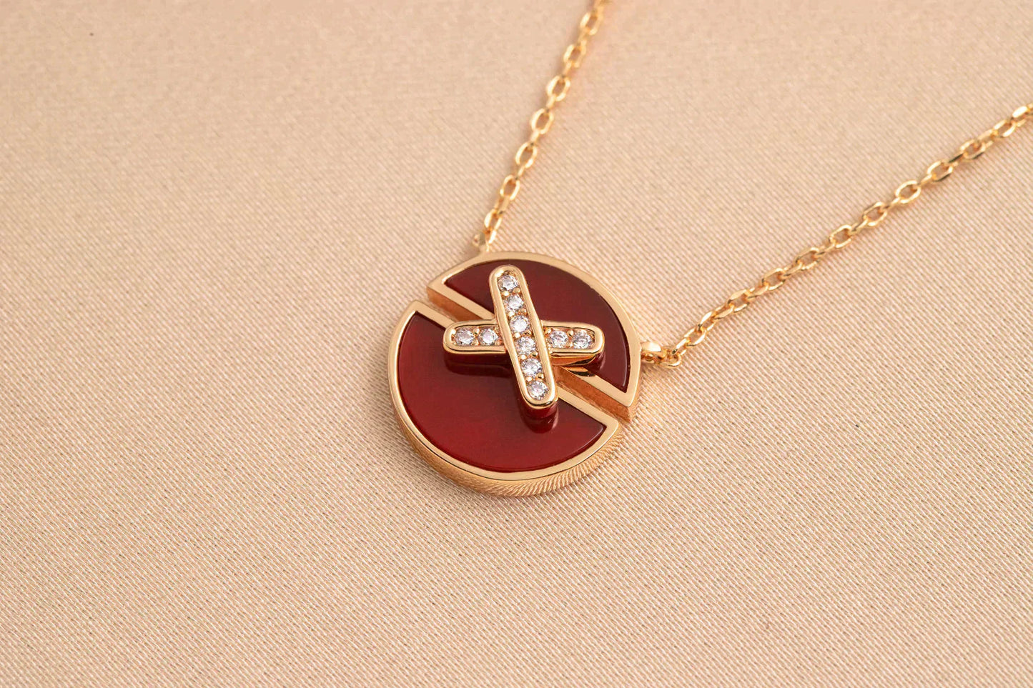 [Clover-Jewelry]JEUX DE ROSE GOLD DIAMOND NECKLACE