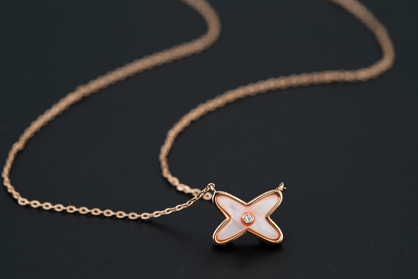 [Clover-Jewelry]JEUX DE NECKLACE 1 DIAMOND