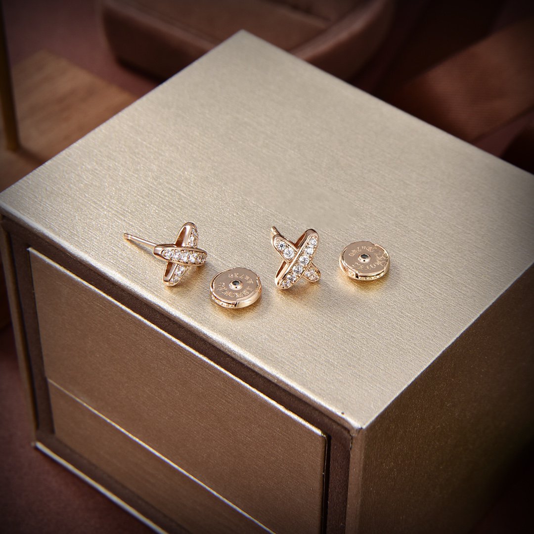 [Clover-Jewelry]JEUX DE GOLD DIAMOND EARRINGS