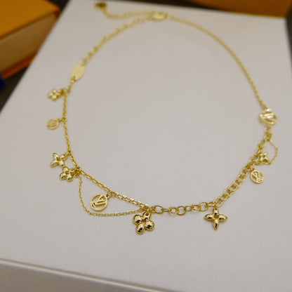 [Clover-Jewelry]BLOOMING SUPPLE NECKLACE BRASS