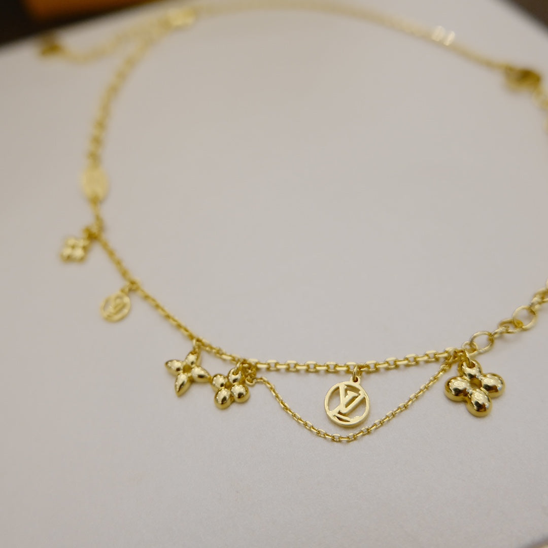 [Clover-Jewelry]BLOOMING SUPPLE NECKLACE BRASS