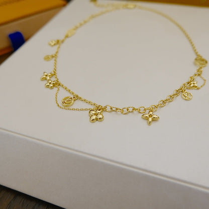 [Clover-Jewelry]BLOOMING SUPPLE NECKLACE BRASS